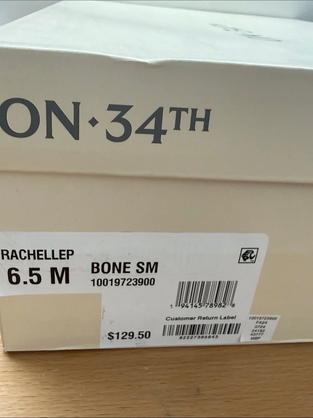 ON 34TH RACHELLE BONE SM Knee-High Pointed Toe Heel Boots Women’s Size 6.5 NWT